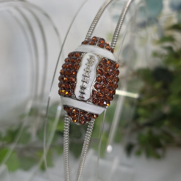Boutique Accessories - Silver Headband with Bling Rhinestone Football Or Red Paw Print Charm